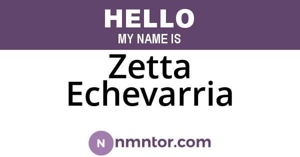 Zetta Echevarria