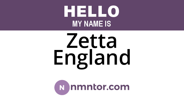 Zetta England