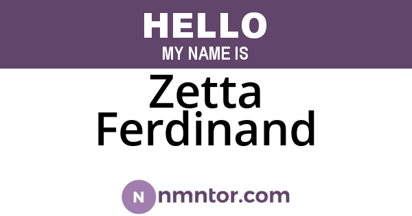 Zetta Ferdinand