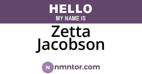 Zetta Jacobson