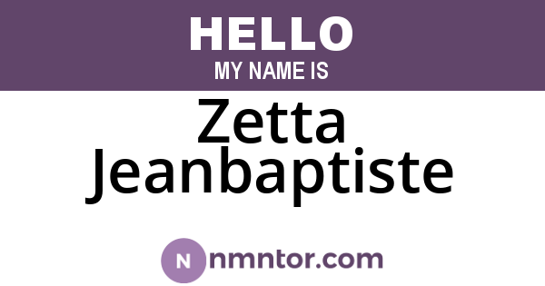 Zetta Jeanbaptiste