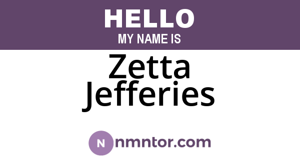 Zetta Jefferies