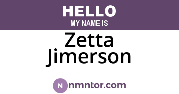 Zetta Jimerson