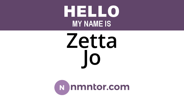 Zetta Jo