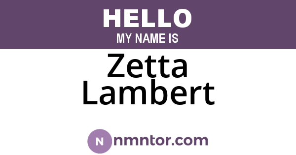 Zetta Lambert