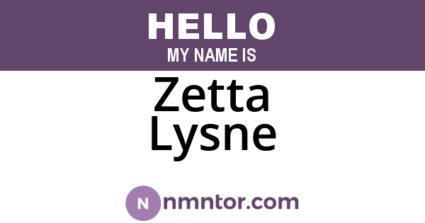 Zetta Lysne