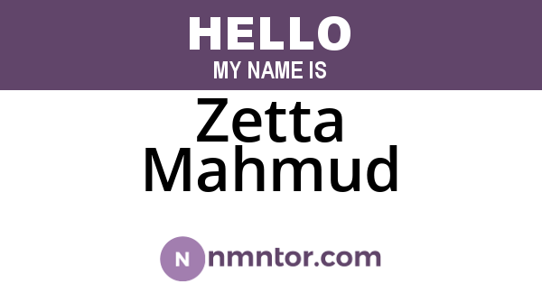 Zetta Mahmud