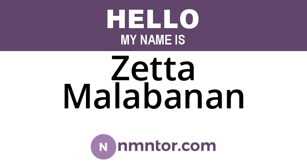 Zetta Malabanan