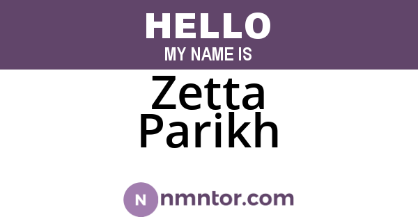 Zetta Parikh