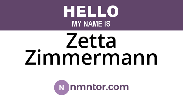 Zetta Zimmermann