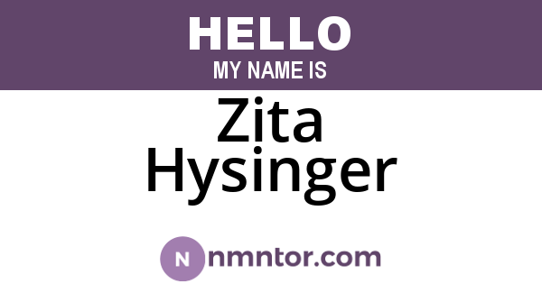 Zita Hysinger