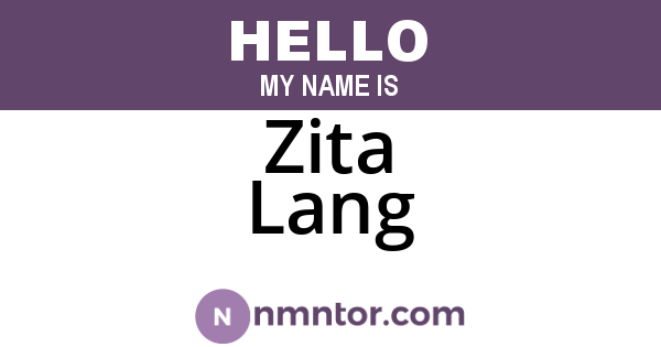 Zita Lang