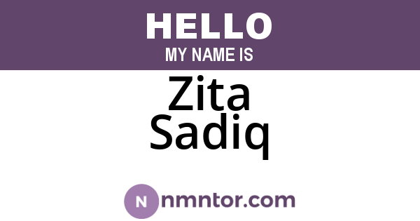 Zita Sadiq