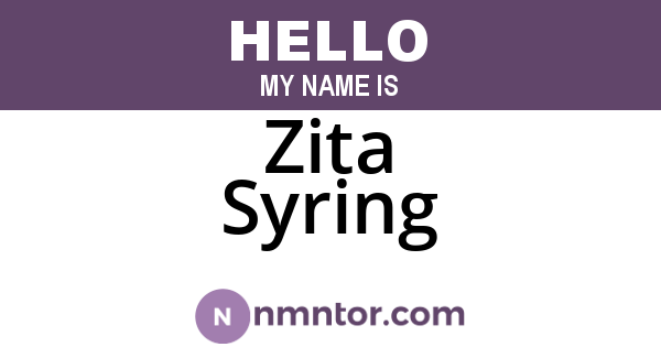 Zita Syring