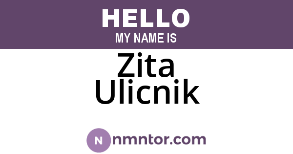 Zita Ulicnik