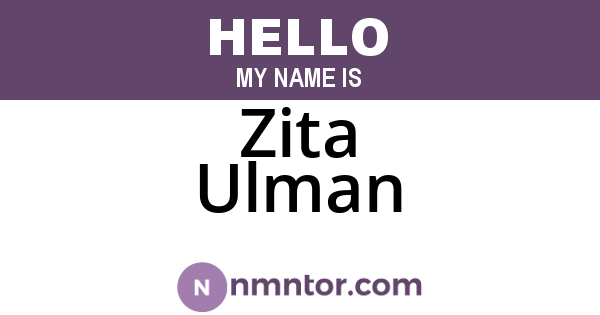 Zita Ulman