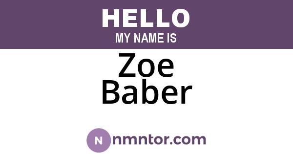 Zoe Baber