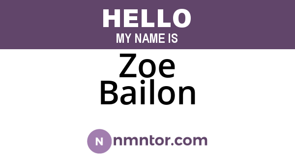 Zoe Bailon