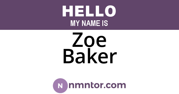 Zoe Baker