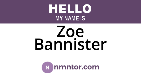 Zoe Bannister
