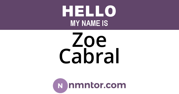 Zoe Cabral