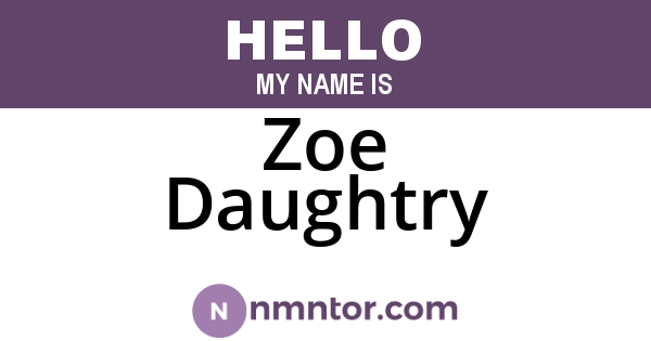 Zoe Daughtry