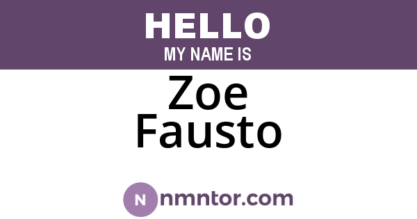 Zoe Fausto