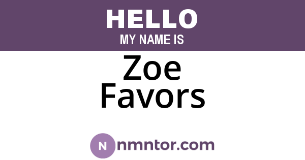 Zoe Favors