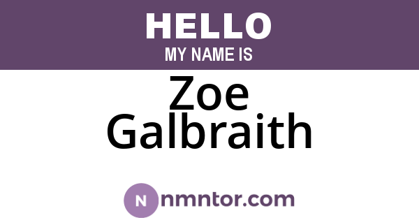 Zoe Galbraith