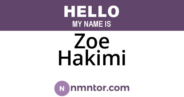 Zoe Hakimi