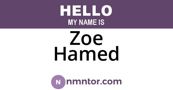 Zoe Hamed