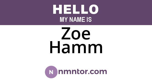 Zoe Hamm
