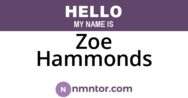 Zoe Hammonds
