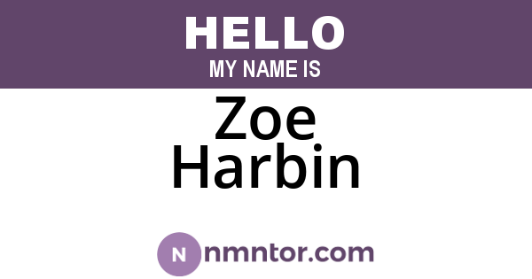 Zoe Harbin