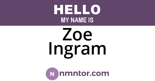 Zoe Ingram