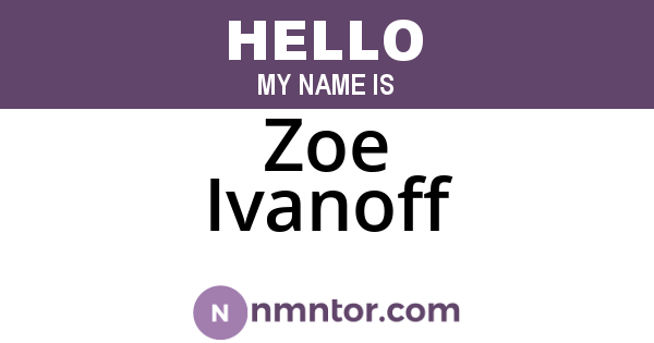 Zoe Ivanoff