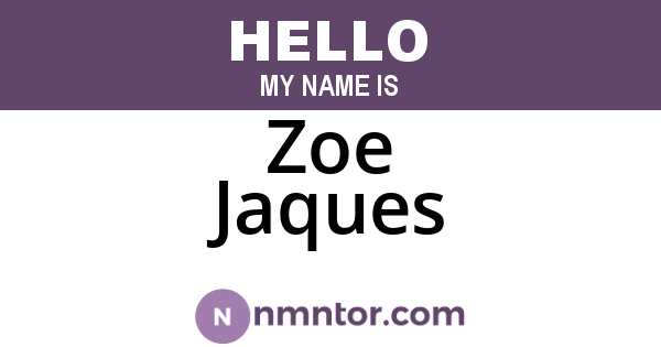 Zoe Jaques