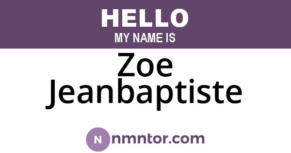Zoe Jeanbaptiste