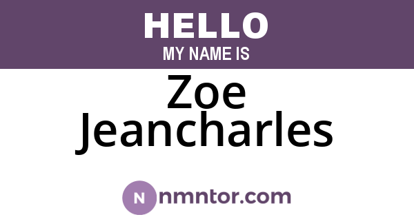 Zoe Jeancharles