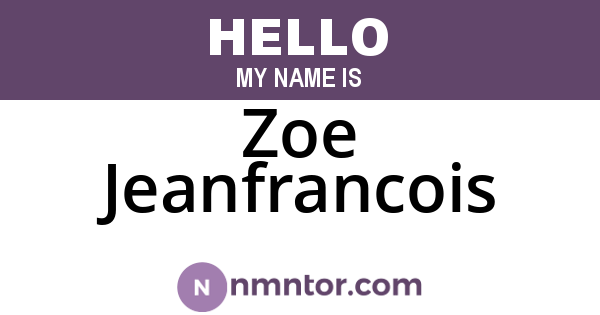 Zoe Jeanfrancois