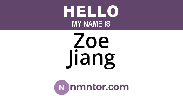 Zoe Jiang