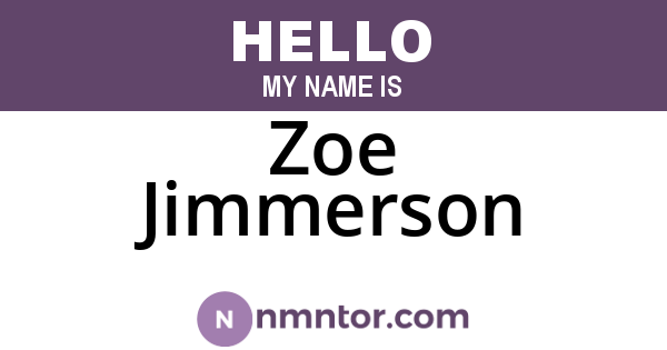 Zoe Jimmerson