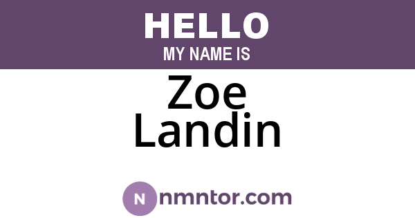 Zoe Landin