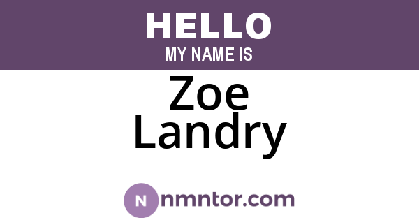 Zoe Landry