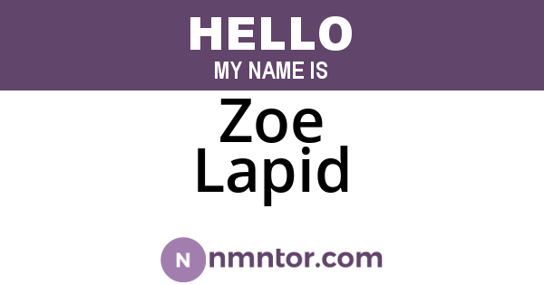 Zoe Lapid