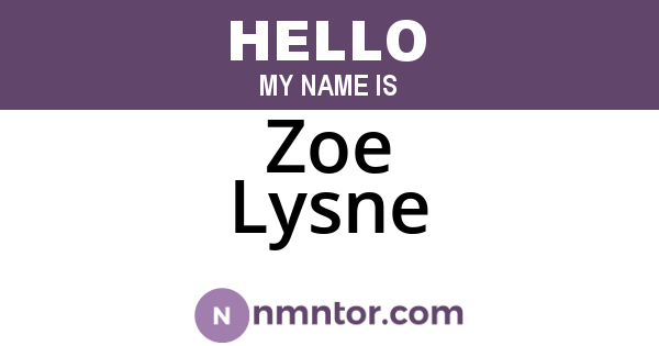 Zoe Lysne
