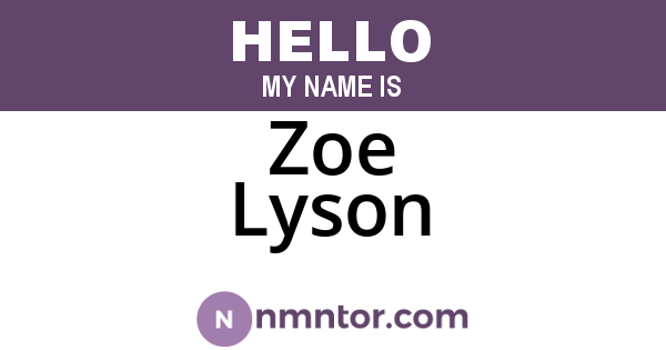Zoe Lyson