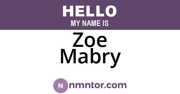 Zoe Mabry