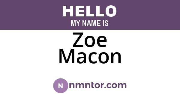 Zoe Macon
