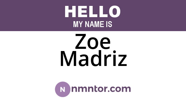 Zoe Madriz